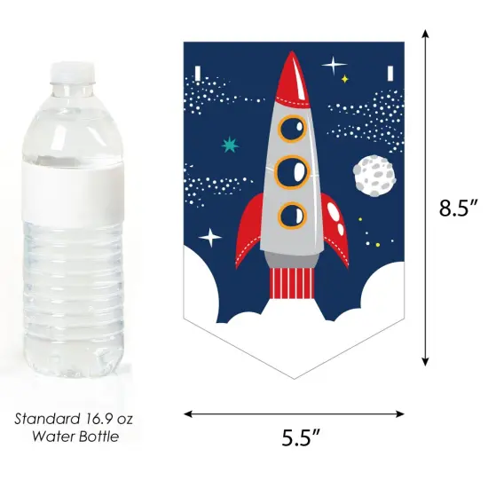 Big Dot of Happiness Blast Off to Outer Space - Rocket Ship Baby Shower Bunting Banner - Party Decorations - Welcome Baby {3}