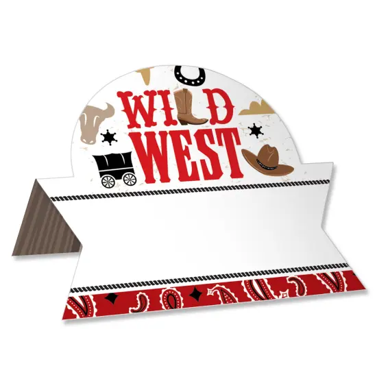 Big Dot of Happiness Western Hoedown - Wild West Cowboy Party Tent Buffet Card - Table Setting Name Place Cards - Set of 24 {1}