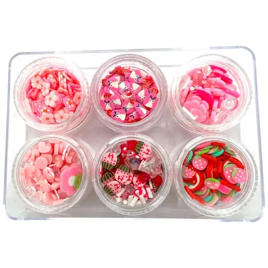 Pretty In Pink Combo Set of Polymer Clay Pieces for Epoxy and UV Resin Art {1}