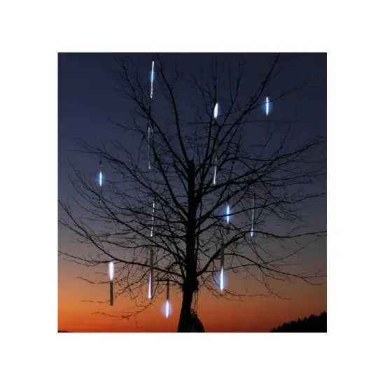 Northlight LED Dripping Icicle Christmas Light Tubes - White - 13.25' Clear Wire - 5ct {4}