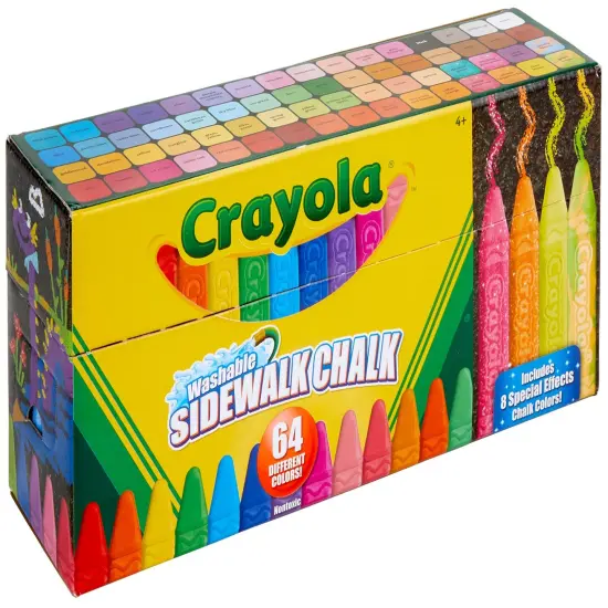 Crayola Washable Sidewalk Chalk-64 Colors Including 8 W/Special Effects {2}
