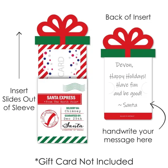 Big Dot of Happiness Santa's Special Delivery - From Santa Claus Christmas Money and Gift Card Sleeves - Nifty Gifty Card Holders - 8 Ct {7}