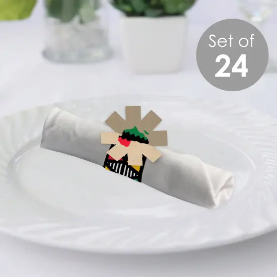 Big Dot of Happiness Happy Kwanzaa - Heritage Holiday Party Paper Napkin Holder - Napkin Rings - Set of 24 {3}