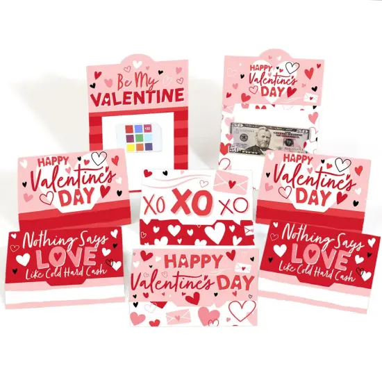 Big Dot of Happiness Assorted Happy Valentine's Day - Valentine Hearts Party Money and Gift Card Holders - Set of 8 {1}