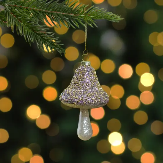 Northlight Mushroom Glass Christmas Ornament - 4.75" - Champagne GoldFinish {3}