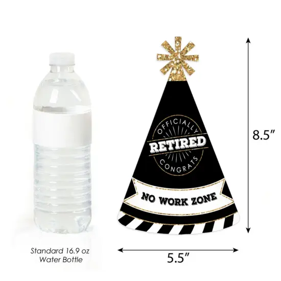 Big Dot of Happiness Happy Retirement - Cone Party Hats for Adults - Set of 8 (Standard Size) {4}