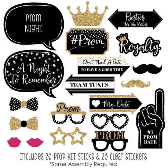 Big Dot of Happiness Prom - Prom Night Photo Booth Props Kit - 20 Count {3}