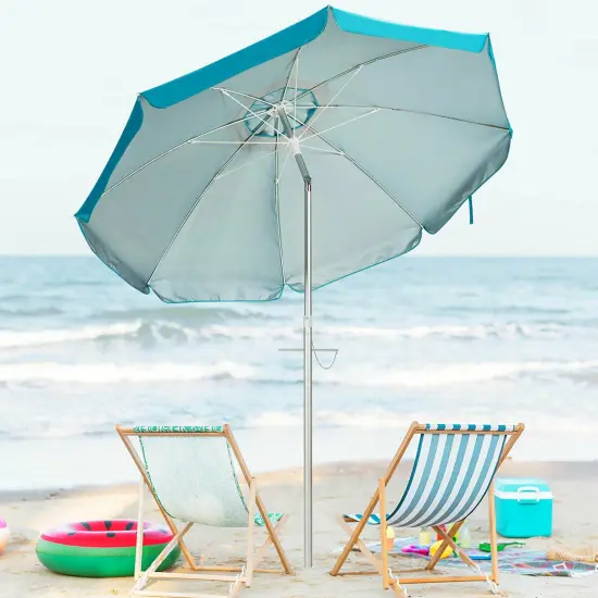 Costway 6.5FT Patio Beach Umbrella Sun Shade Tilt Carry Bag {4}