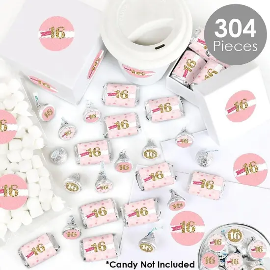 Big Dot of Happiness Sweet 16 - 16th Birthday Party Candy Favor Sticker Kit - 304 Pieces {3}