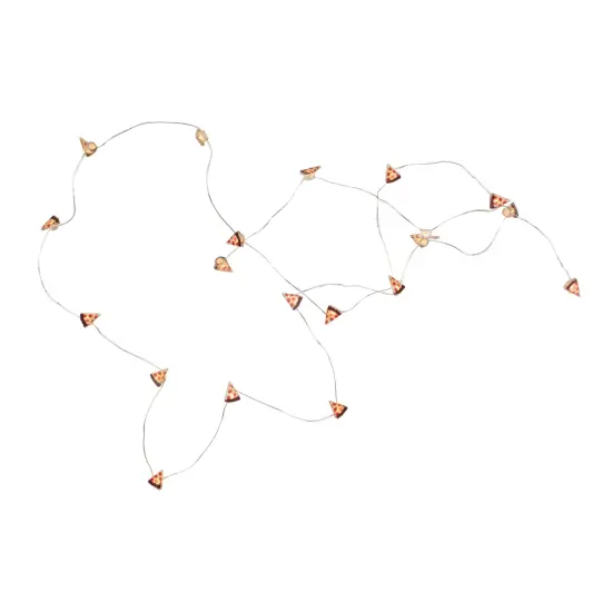 Northlight LED Pizza Fairy Lights - Warm White - 2.75' Silver Wire - 10ct Yellow {3}