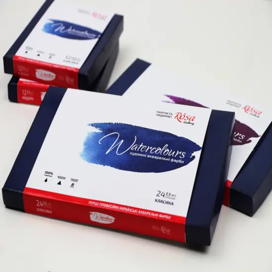 Set of watercolor paints "Classic", 12 colors, cuvette, cardboard, ROSA Gallery {6}