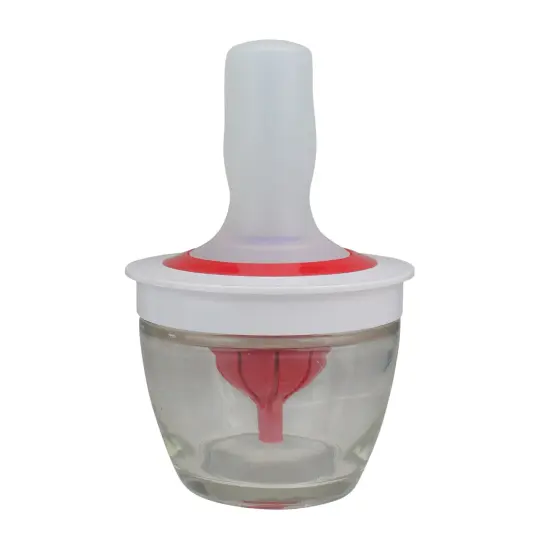 Avon 6" Red and White Silicone Basting Brush and Bowl Set {1}