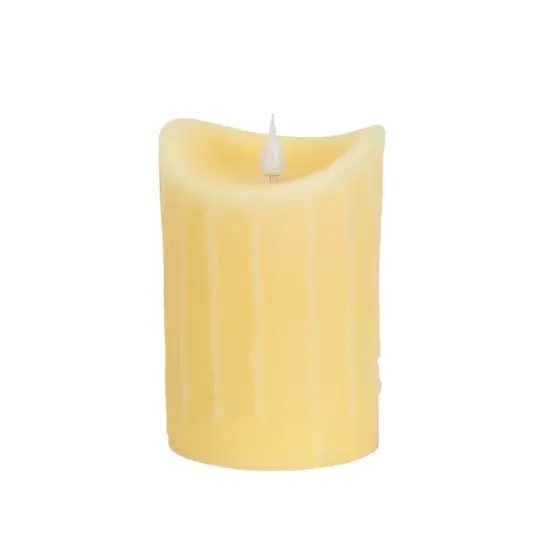 Melrose 5" Pre-Lit Ivory Battery Operated Flameless LED Pillar Candle {1}