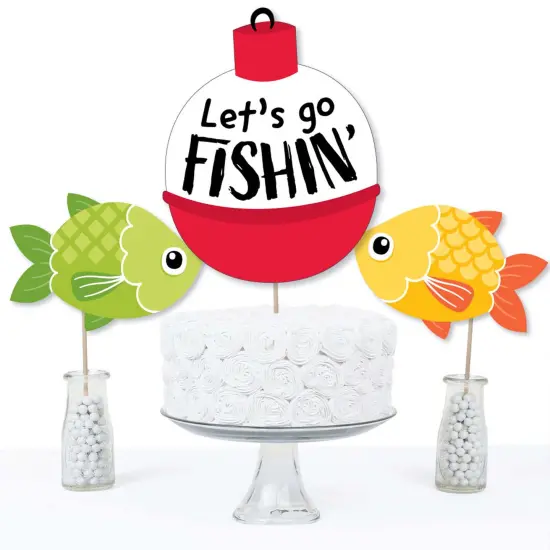 Big Dot of Happiness Let's Go Fishing - Fish Themed Birthday Party or Baby Shower Centerpiece Sticks - Table Toppers - Set of 15 {4}