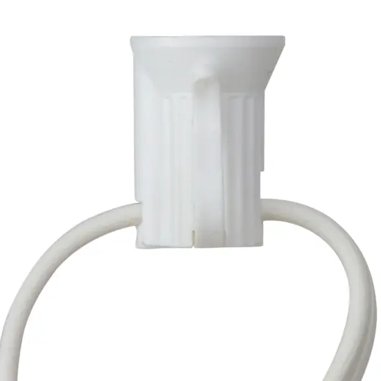 Northlight Commercial Grade C7 Christmas Light Socket Set - 100' White Wire - 18 Gauge {3}