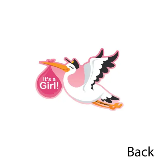 Big Dot of Happiness Girl Special Delivery - Decorations DIY Pink It's a Girl Stork Baby Shower Party Essentials - Set of 20 {4}
