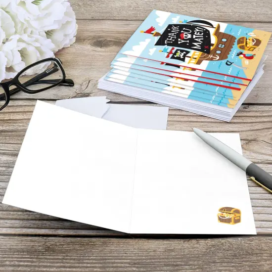 Big Dot of Happiness Pirate Ship Adventures - Skull Birthday Party Thank You Cards (8 count) {6}