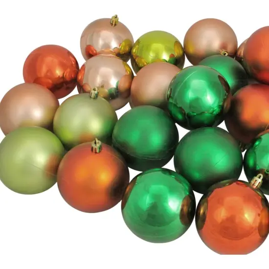 Northlight Shatterproof 2-Finish Christmas Ball Ornaments - 3.25" (80mm) - Green and Orange - 32ct {3}
