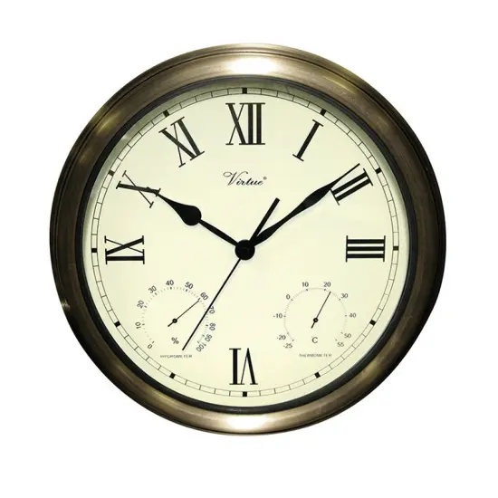 Swim Central 18" White and Bronze Battery Operated Roman Outdoor Clock {1}