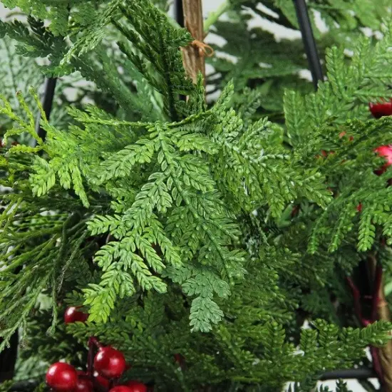 Allstate 36" Green and Red Slim Mixed Cedar Artificial Christmas Tree - Unlit {3}