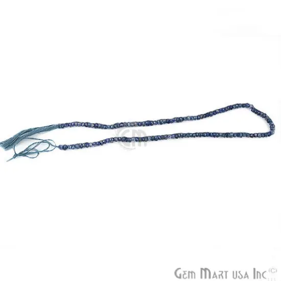 Iolite Rondelle Beads, 12.5 Inch Gemstone Strands, Drilled Strung Nugget Beads, Faceted Round, 3-4mm, GemMartUSA (RLIO-70002) {4}