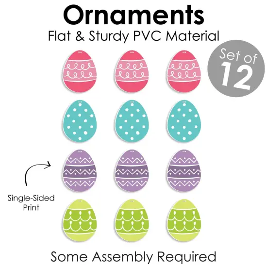 Big Dot of Happiness Hippity Hoppity - Easter Egg Decorations - Tree Ornaments - Set of 12 {6}