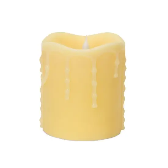 Melrose 5.25" Battery Operated Ivory Flameless LED Lighted Pillar Candle with Moving Flame {1}