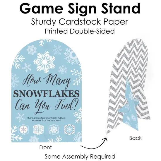 Big Dot of Happiness Winter Wonderland - Snowflake Holiday Party and Winter Wedding Scavenger Hunt - 1 Stand and 48 Game Pieces - Hide and Find Game {7}
