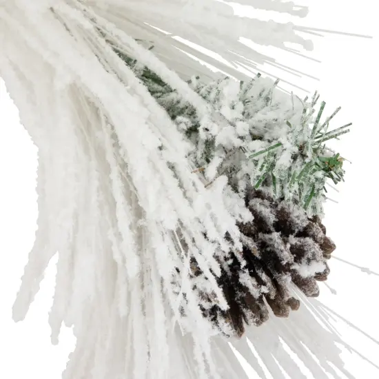 Northlight 24" White Flocked Artificial Christmas Wreath with Pine Cones {6}