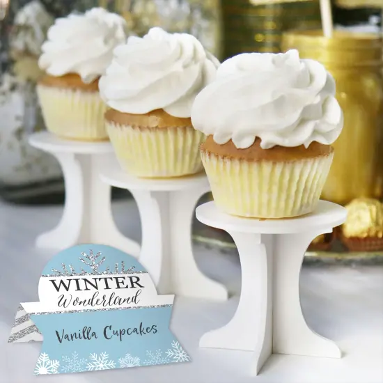 Big Dot of Happiness Winter Wonderland - Snowflake Holiday Party and Winter Wedding Tent Buffet Card - Table Setting Name Place Cards - Set of 24 {6}