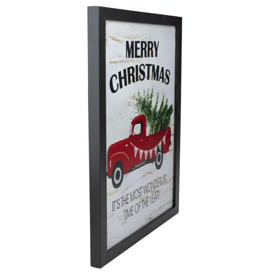 Northlight 16" Lighted Red and Green Merry Christmas Canvas Wall Art {3}