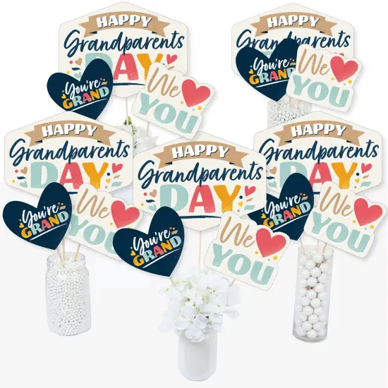 Big Dot of Happiness Happy Grandparents Day - Grandma & Grandpa Party Centerpiece Sticks - Table Toppers - Set of 15 {3}