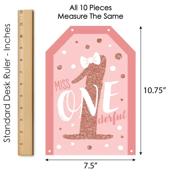 Big Dot of Happiness 1st Birthday Little Miss Onederful - Hanging Vertical Paper Door Banners - Girl First Birthday Wall Decor Kit- Indoor Door Decor {7}