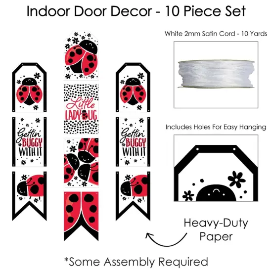 Big Dot of Happiness Happy Little Ladybug - Hanging Vertical Paper Door Banners - Party Wall Decoration Kit - Indoor Door Decor {6}