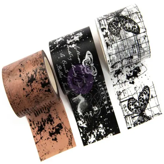 Prima Marketing Traveler's Journal Decorative Tape 3/Pkg-Butterfly Notes, 35mm/10yds Each {1}