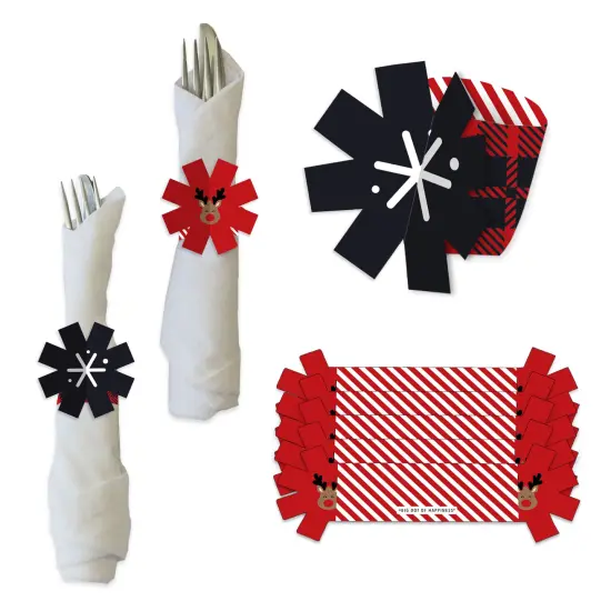 Big Dot of Happiness Jolly Santa Claus - Christmas Party Paper Napkin Holder - Napkin Rings - Set of 24 {1}