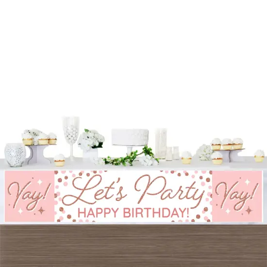 Big Dot of Happiness Pink Rose Gold Birthday - Happy Birthday Decorations Party Banner {4}