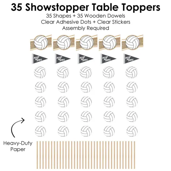 Big Dot of Happiness Bump, Set, Spike - Volleyball - Baby Shower or Birthday Party Centerpiece Sticks - Showstopper Table Toppers - 35 Pieces {7}