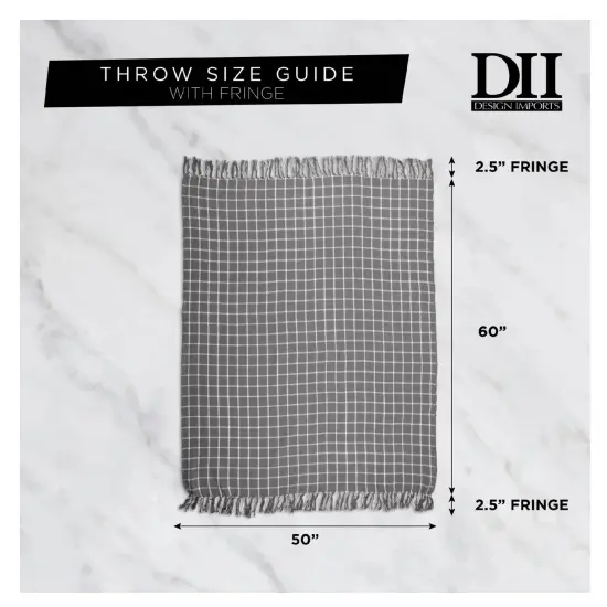 Contemporary Home Living 60" Blue and White Rectangular Diamond Patterned Geometric Cotton Throw {3}