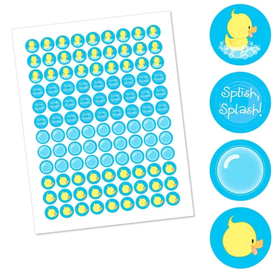 Big Dot of Happiness Ducky Duck - Baby Shower or Birthday Party Round Candy Sticker Favors - Labels Fits Chocolate Candy (1 sheet of 108) {3}