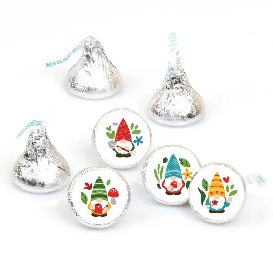 Big Dot of Happiness Garden Gnomes - Forest Gnome Party Round Candy Sticker Favors - Labels Fits Chocolate Candy (1 sheet of 108) {1}