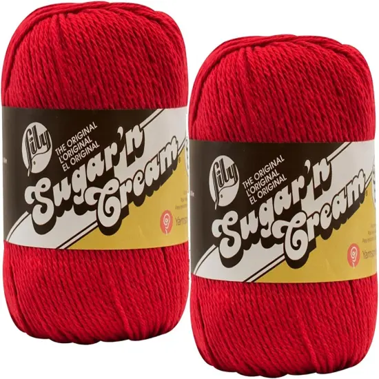 (Pack of 2) Lily Sugar'n Cream Yarn - Solids Super Size-Red {1}