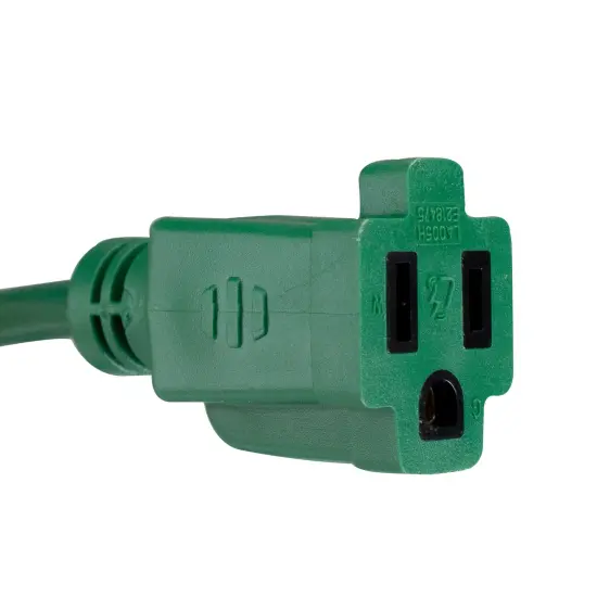 Northlight Three-Prong Outdoor Extension Power Cord with End Connector - 40' - Green {3}