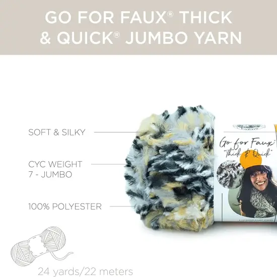 (Pack of 3) Lion Brand Go For Faux Thick & Quick Yarn-Mink {4}