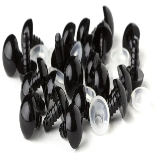 CousinDIY Shank Back Solid Eyes 12mm 6/Pkg-Black {3}