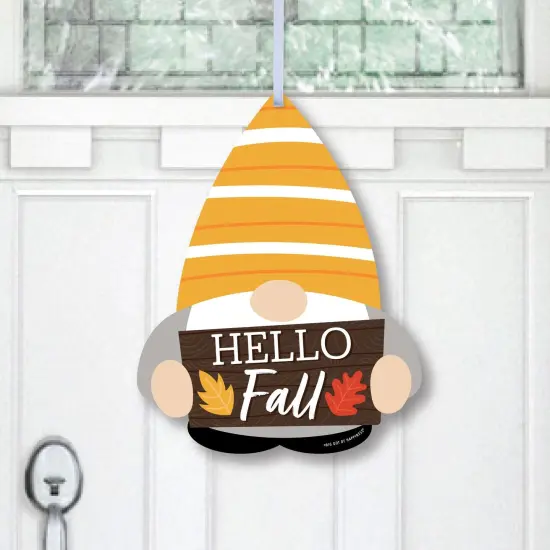 Big Dot of Happiness Fall Gnomes - Hanging Porch Autumn Harvest Party Outdoor Decorations - Front Door Decor - 1 Piece Sign {1}