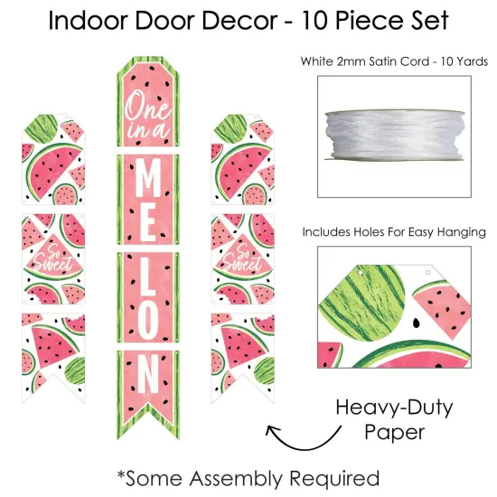 Big Dot of Happiness Sweet Watermelon - Hanging Vertical Paper Door Banners - Fruit Party Wall Decoration Kit - Indoor Door Decor {6}