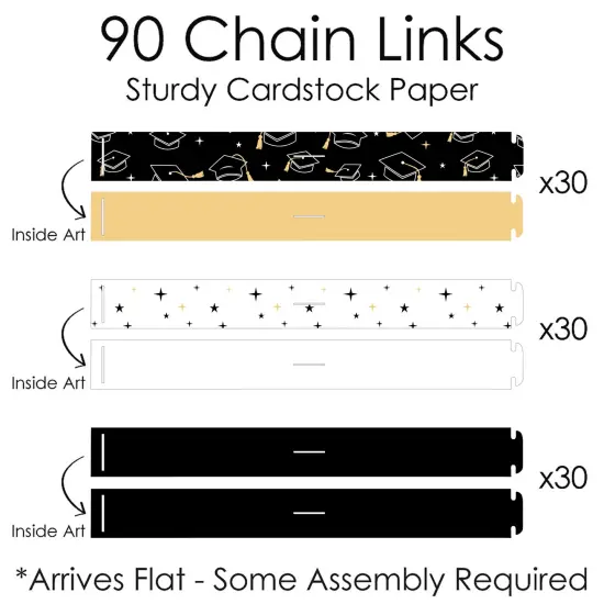 Big Dot of Happiness Goodbye High School, Hello College - 90 Chain Links & 30 Paper Tassels Decor Kit - Graduation Party Paper Chains Garland - 21 ft {7}