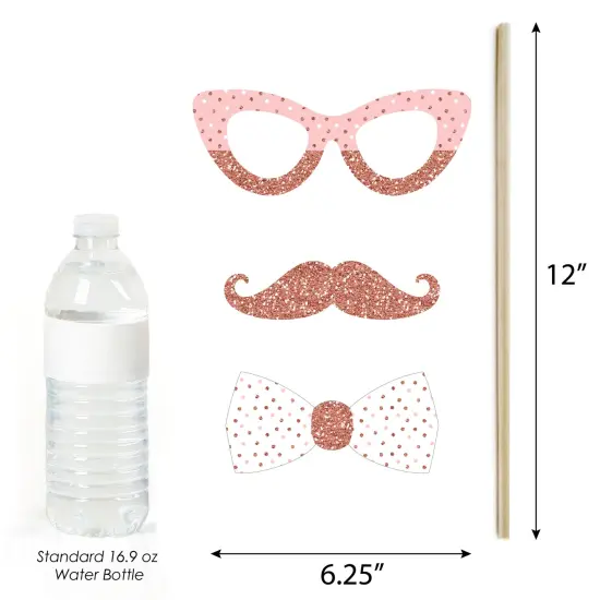 Big Dot of Happiness 40th Pink Rose Gold Birthday - Happy Birthday Party Photo Booth Props Kit - 20 Count {6}