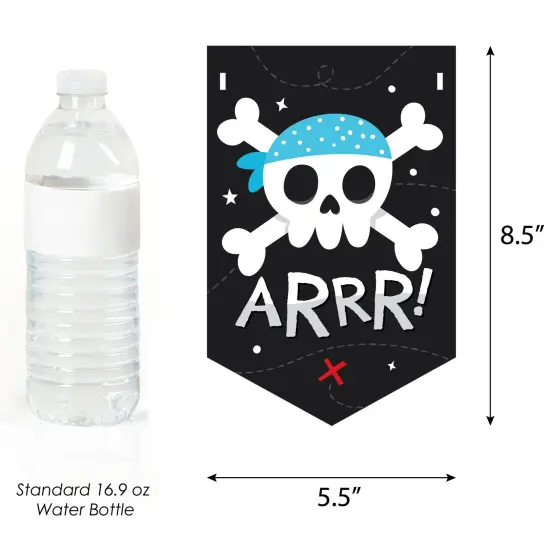 Big Dot of Happiness Pirate Ship Adventures - Skull Birthday Party Bunting Banner - Party Decorations - Happy Birthday {3}